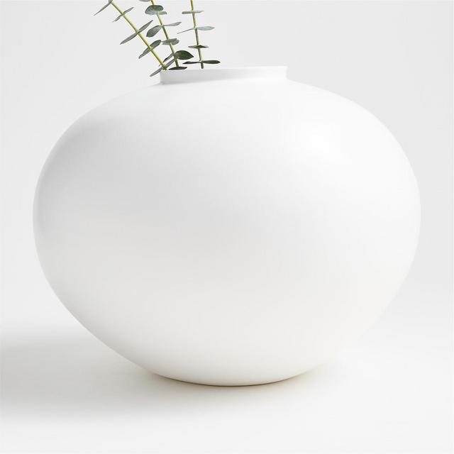 Jimena White Round Vase