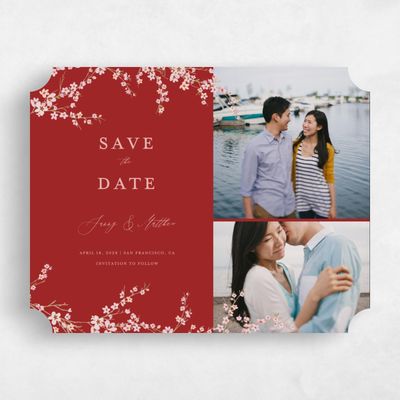 Red Ticket Wedding Save the Date - Sakura Multiphoto