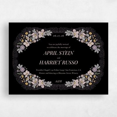 Black Wedding Invitation - Pomeroy Landscape
