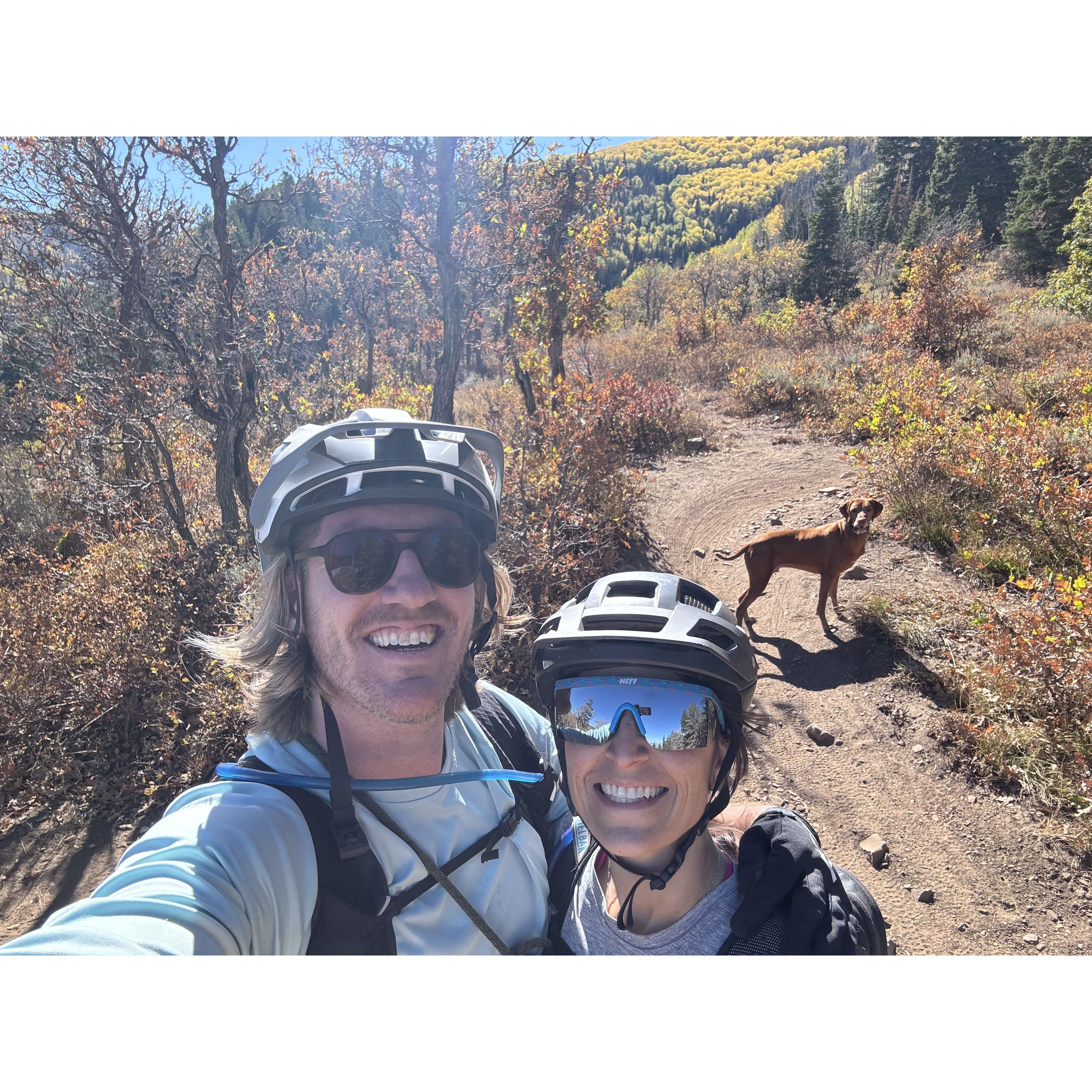 Biking with Brix at Park City.