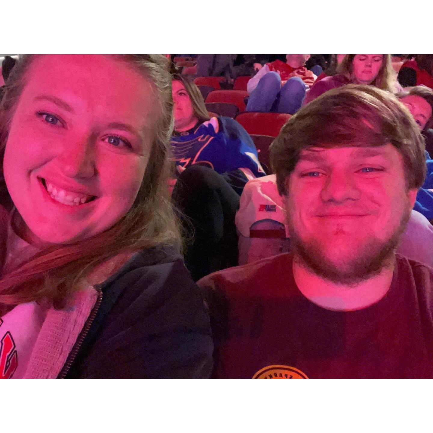 We went to a hockey game together!