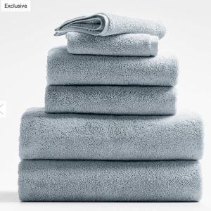 Organic Turkish Cotton Taupe Towels, Set of 6 + Reviews | Crate & Barrel