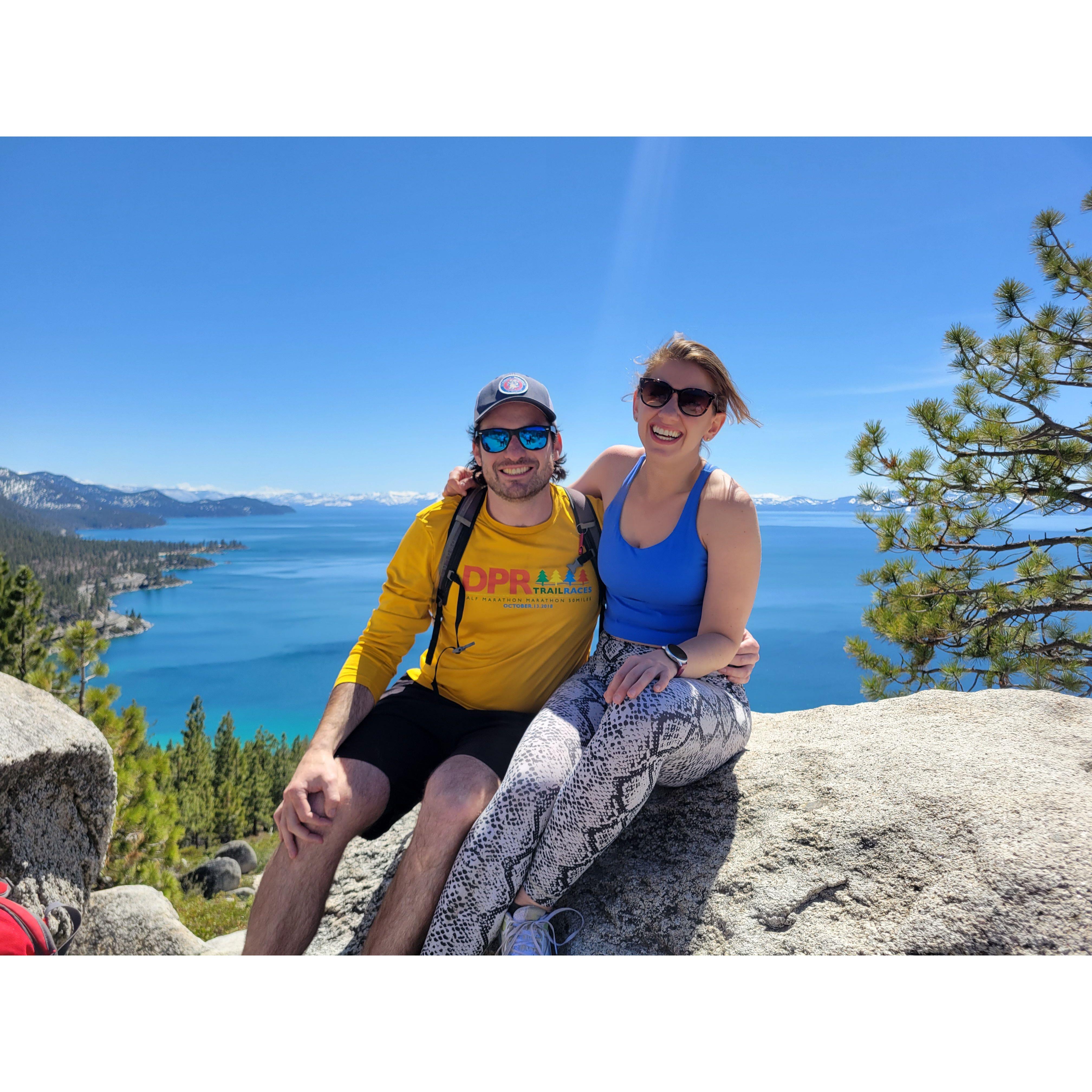At the top of Monkey Rock in Lake Tahoe. May 2023.