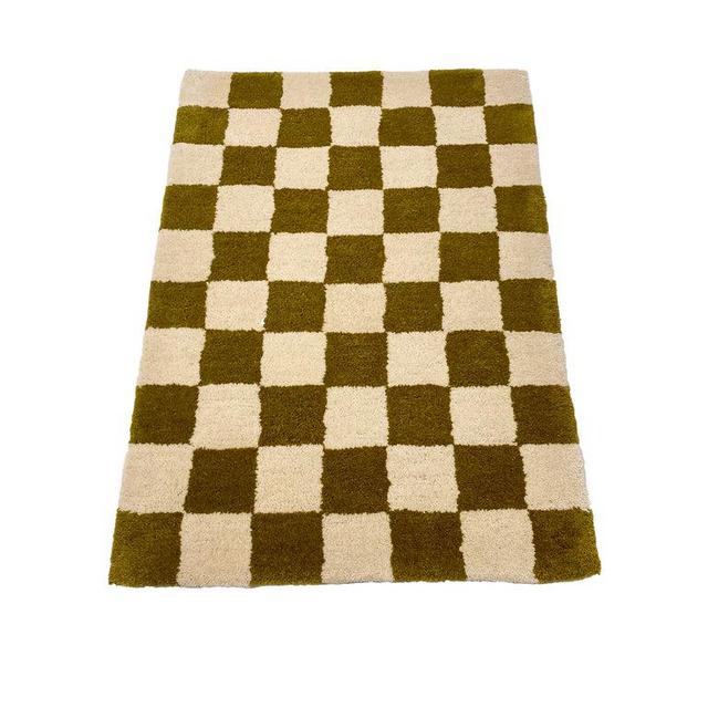 Olive and Cream Mat 1'8" x 2'6"