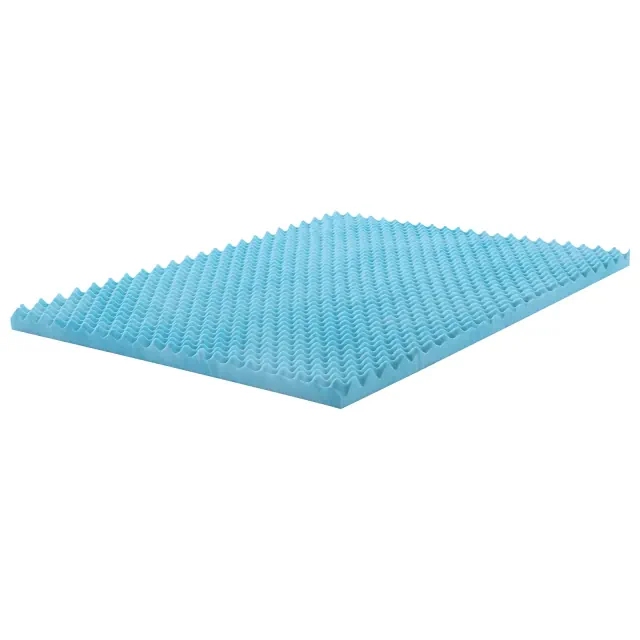 Continental Sleep 1" Convoluted Gel Infused Memory Foam Mattress Topper with Egg Shell Design, Queen