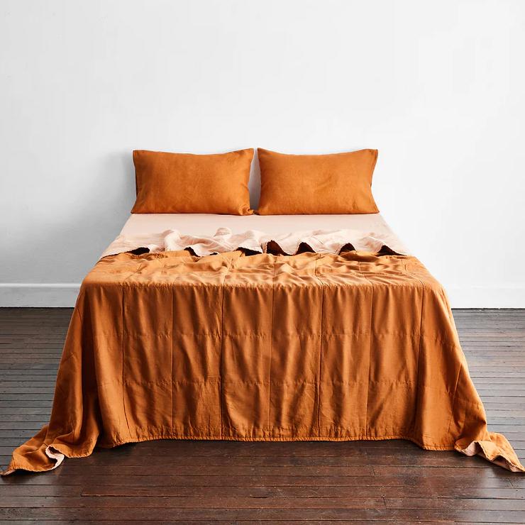 Terracotta & Rust Two-Tone Quilt