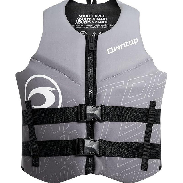 Owntop Swim Vest Adult Water Sport Vest Neoprene Floaties for Swimming, Boating, Kayaking, Fishing | Adjustable Zipper Dual Buckle Foldable Buoyancy Jacket