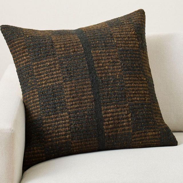 Adriano Textured Pillow Cover, Dark Chocolate, 24"