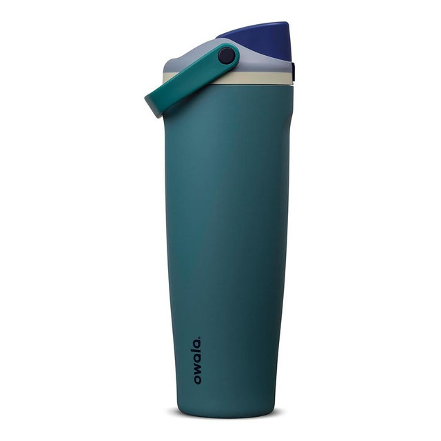 Owala FreeSip Sway Insulated Stainless Steel Water Bottle with Two-Way Spout, Built-In Straw and Bucket Handle, Made for Travel, School, and Sports, 40oz, BPA Free, Leak Proof, Denim