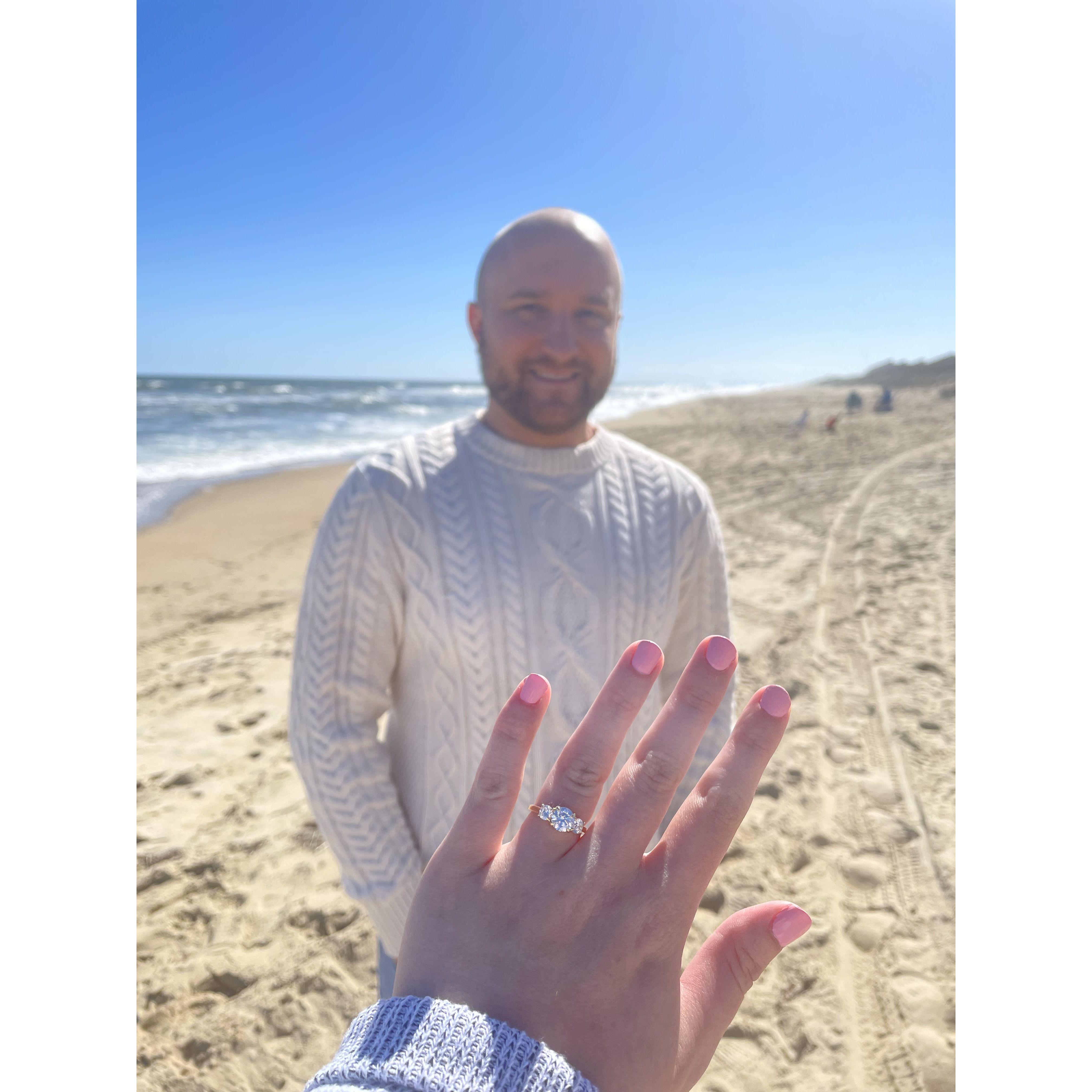Taken in the Outerbanks the morning after we got engaged!