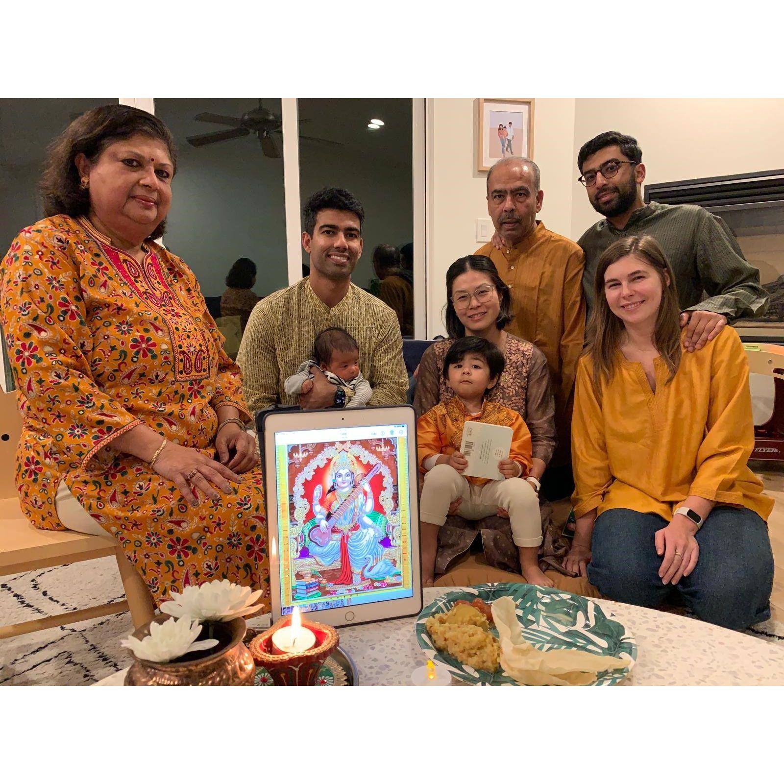 Chaudhuri family gathered together to celebrate Kiaan's Hathe Khori