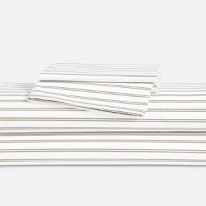 Classic Percale Core Sheet Set, King, Tandem Stripe in Pebble