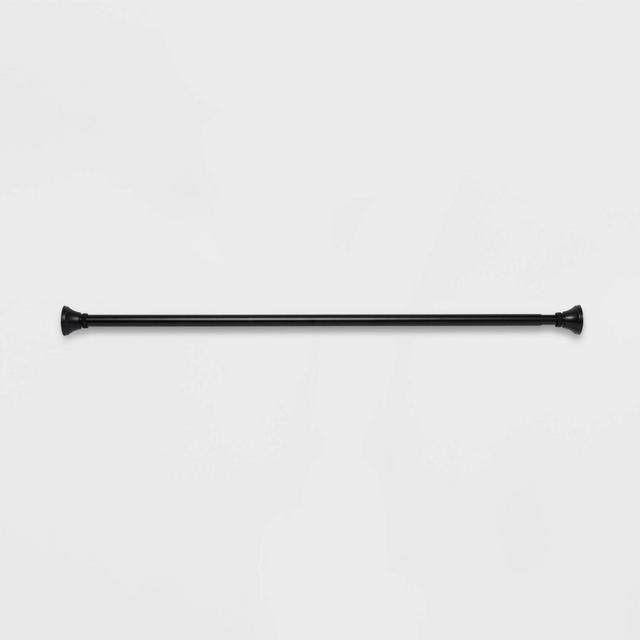 72" Rust Proof Stainless Steel Two-Way Mount Trumpet Finial Shower Curtain Rod Black - Threshold™