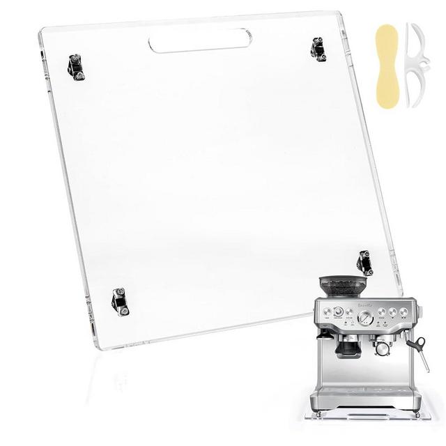 HAYVAN Acrylic Sliding Tray for Coffee Maker & Heavy Kitchen Appliances - Appliance Slider with Silent Wheels Slides Easily from Under The Cabinet - Countertop Space Save (Clear, 14” W x 13”D)