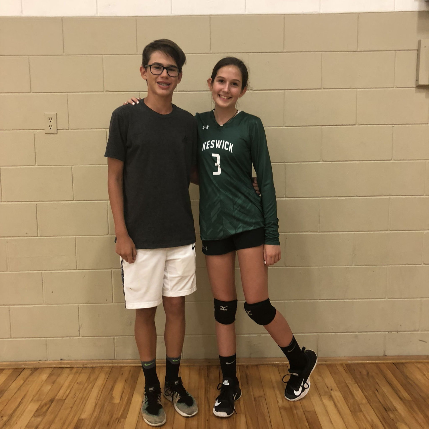 Matthew coming to support my middle school volleyball game!