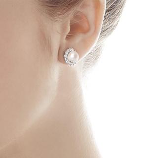 Pearl & CZ Halo Convertible Jacket Earrings