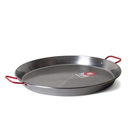 Garcima C-20RED 20-Inch Carbon Steel Paella Pan, 50 cm, Large, Silver