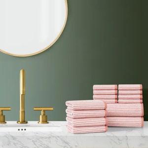 Rosecliff Heights Everyday Jacquard Stripe 14 Piece Towel Set | Joss & Main