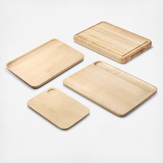5-Piece Cutting Board & Rectangle Chop Block Set