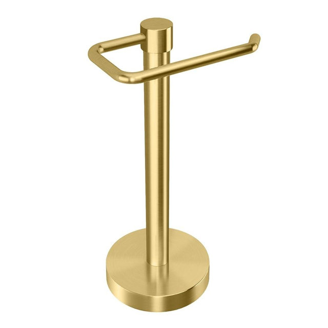 YUMORE Hand Towel Holder Stand Countertop Towel Rack Free Standing Towel Bar Hanger for Bathroom Kitchen (Gold)