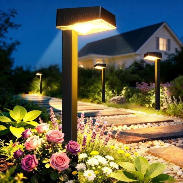 ELECLINK Solar Pathway Lights Outdoor, 8 Pack Garden Lights Solar Powered Path Lights with Larger LED Lens, 2 Light Modes Waterproof Outdoor Solar Light for Yard Driveway Walkway Landscape Patio Lawn