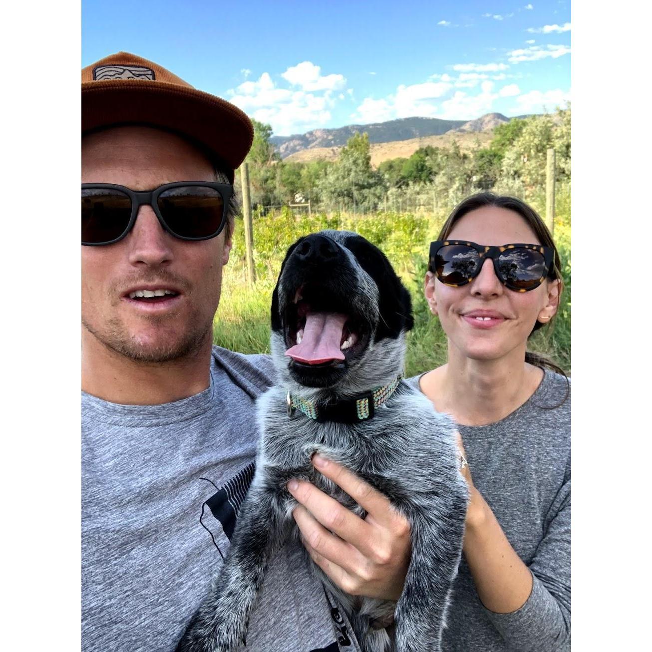 Just another photo of us holding a dog.