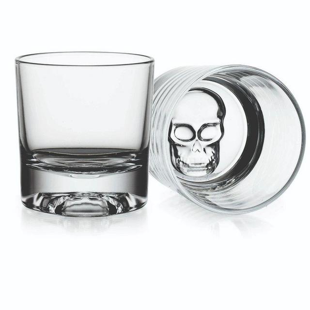 Skull Embossed Double Old-Fashioned, Set of 2