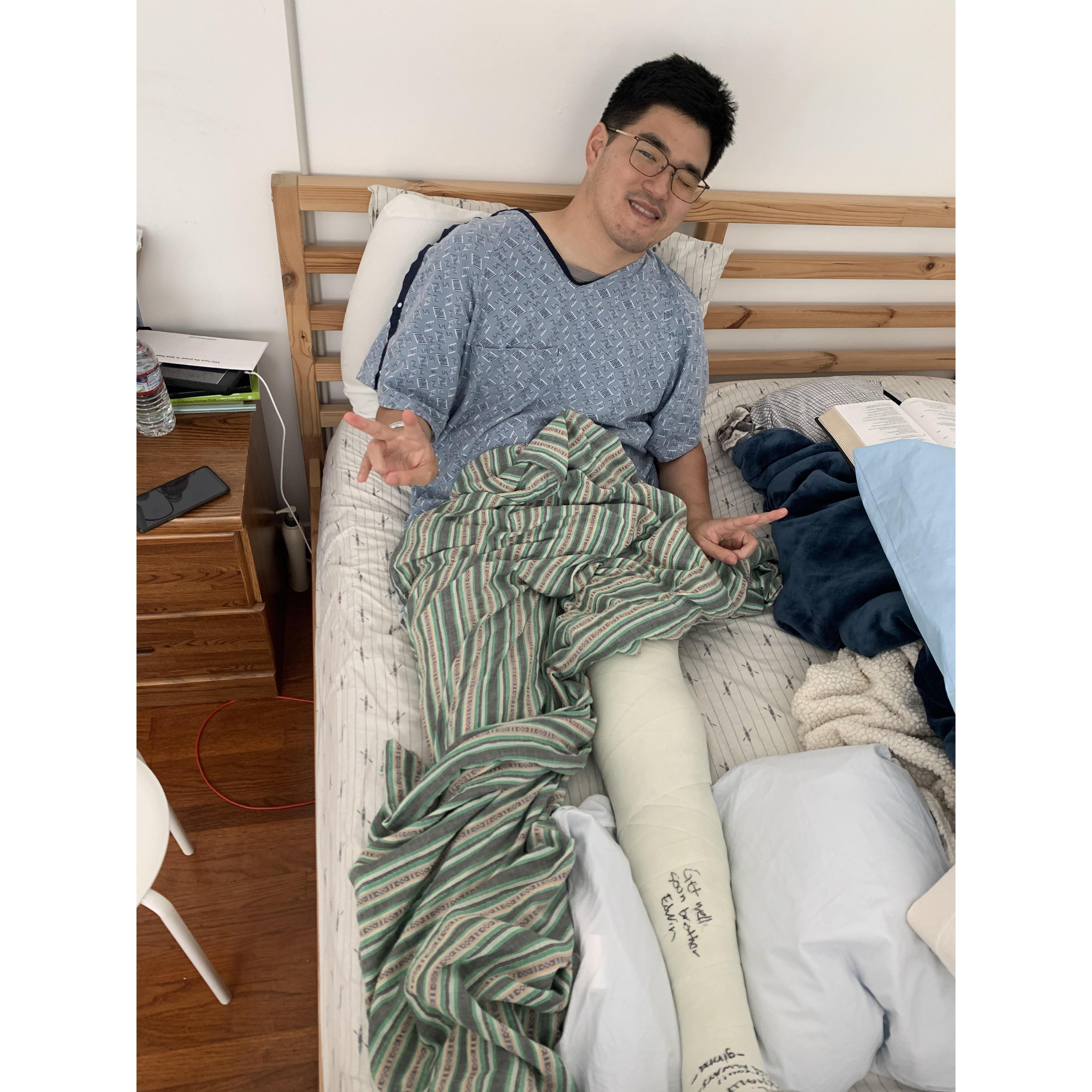 We made it through a total knee replacement~