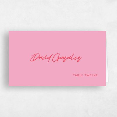 Flamingo, Pink Wedding Place Card - Bahama