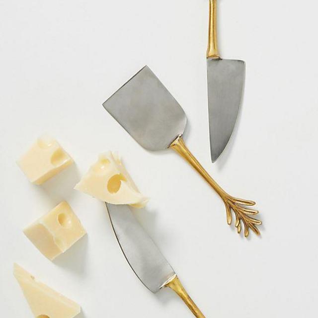 Anthropologie Herbiflora Cheese Knives, Set of 3