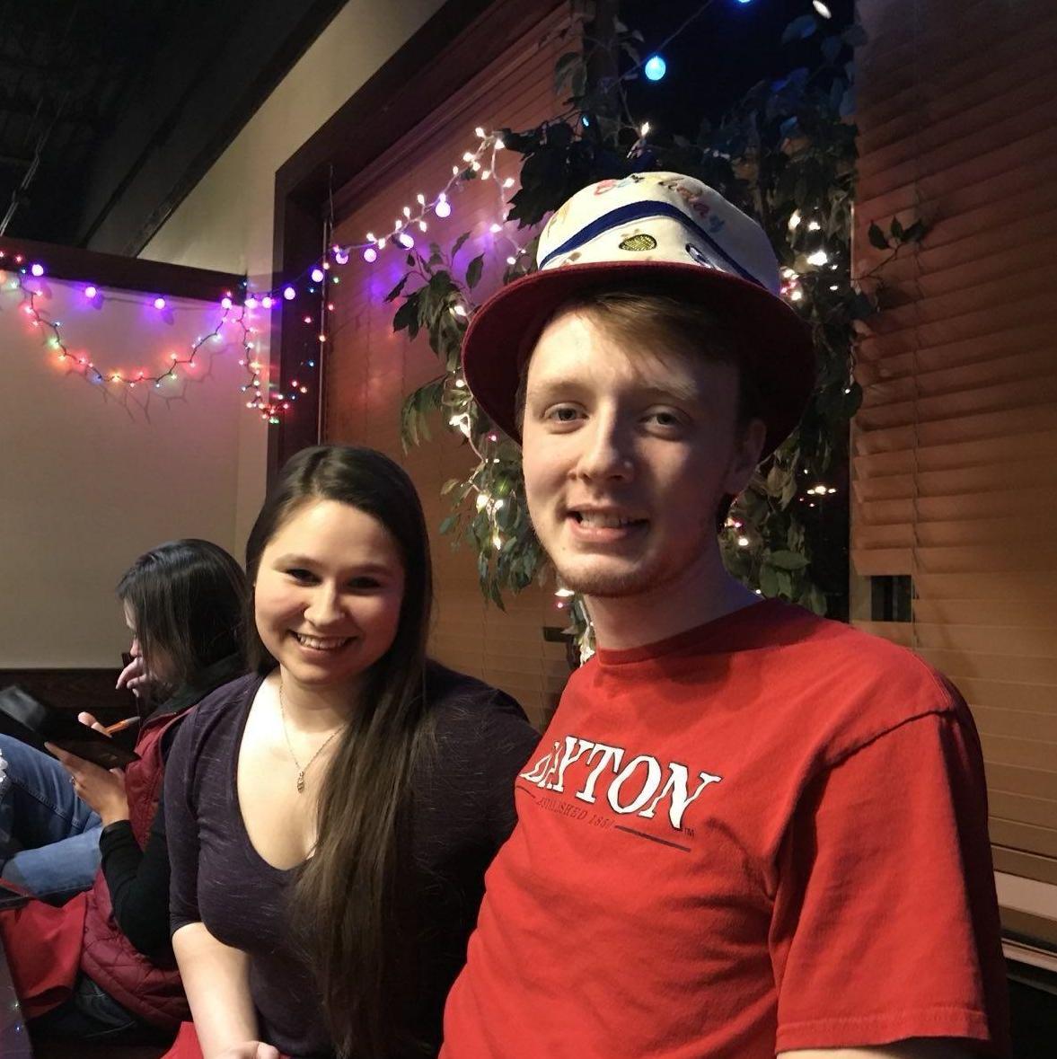 Kyle's turn to wear the birthday hat! We celebrated his 21st at Osaka, too! (Yes, we wore the same outfits on purpose!) Dayton, Ohio 2018