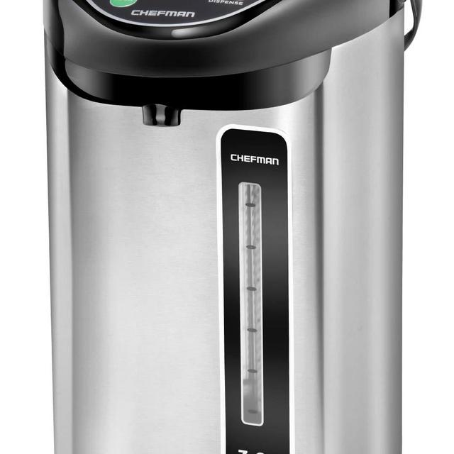 Chefman Electric Hot Water Pot Urn w/Auto Manual Dispense Buttons, Safety Lock, Instant Heating for Coffee Tea, Auto-Shutoff Boil Dry Protection, Insulated Stainless Steel, 3.6L/3.8 Qt/20+ Cups