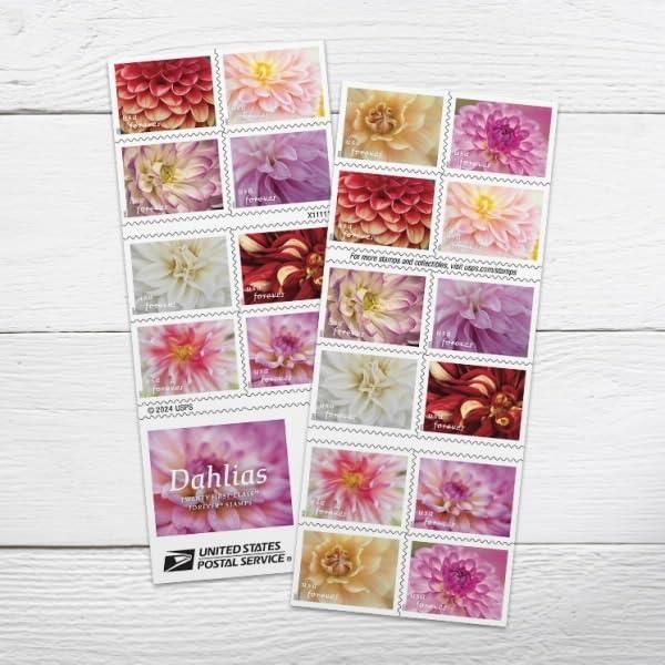 Dahlias 2025 (Book of 20) First-Class Mail Forever Postage Stamps
