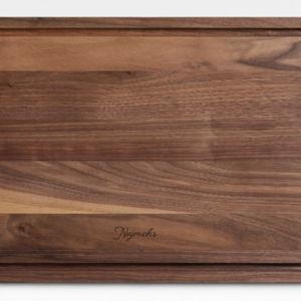 Personalized Crate & Barrel Reversible Walnut Wood Cutting Board 20"x15"x0.75"