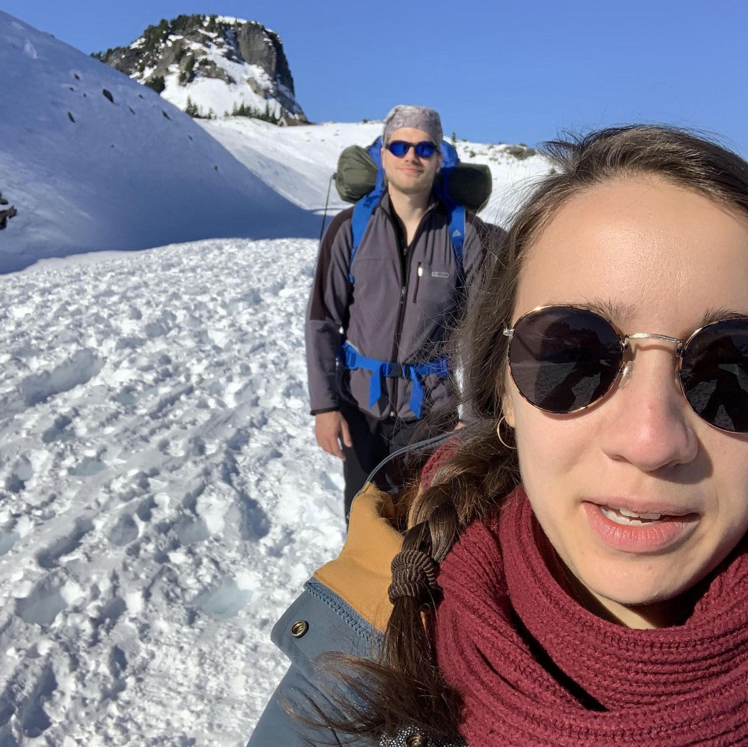 Only photo we took together on our first backpacking trip together one month after meeting each other,  Oct 26, 2019.