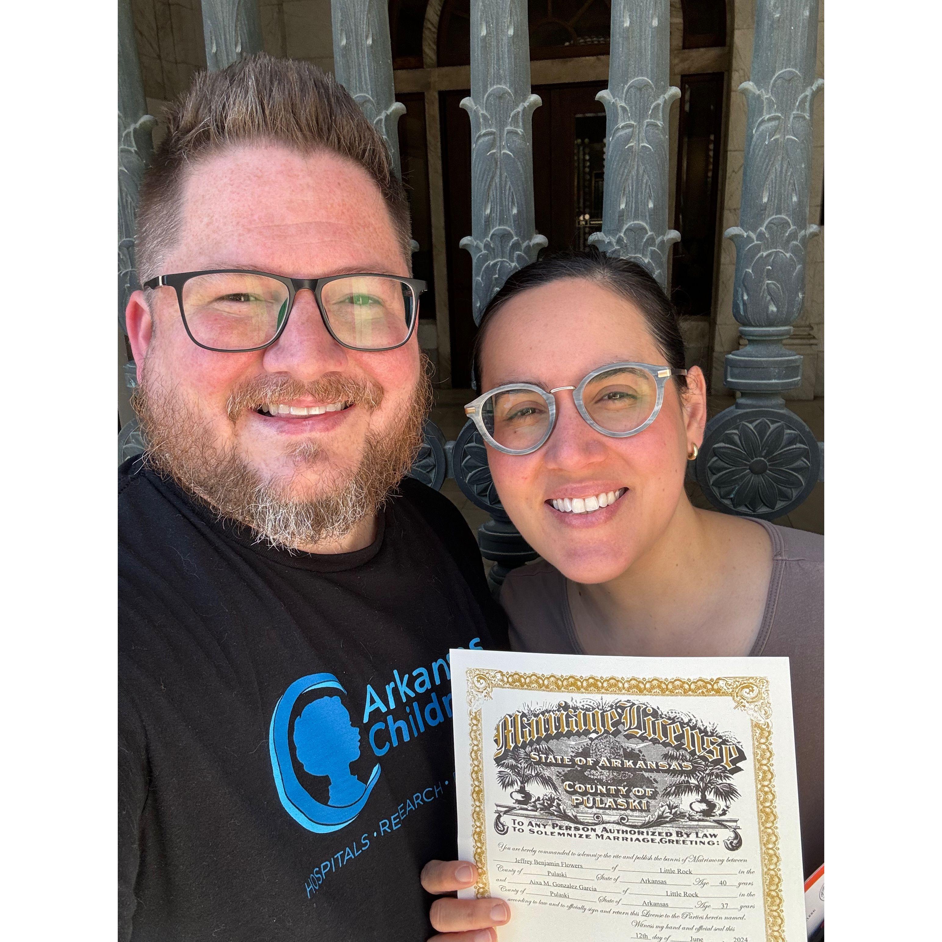 Marriage license!