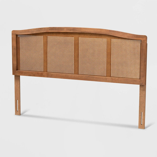 King Marieke Wood Headboard Ash Walnut - Baxton Studio