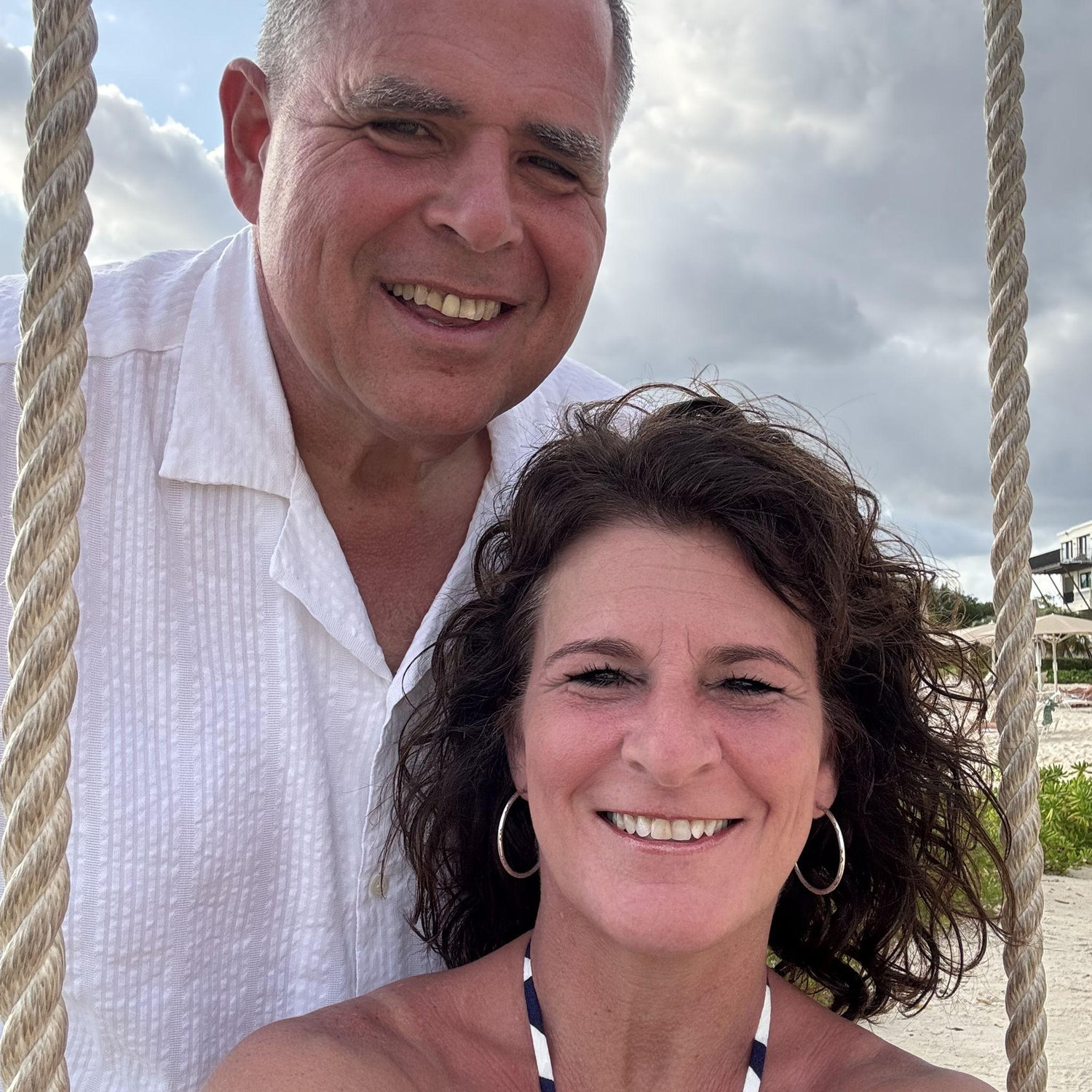 Quick picture on the swing before going to "THE" dinner.