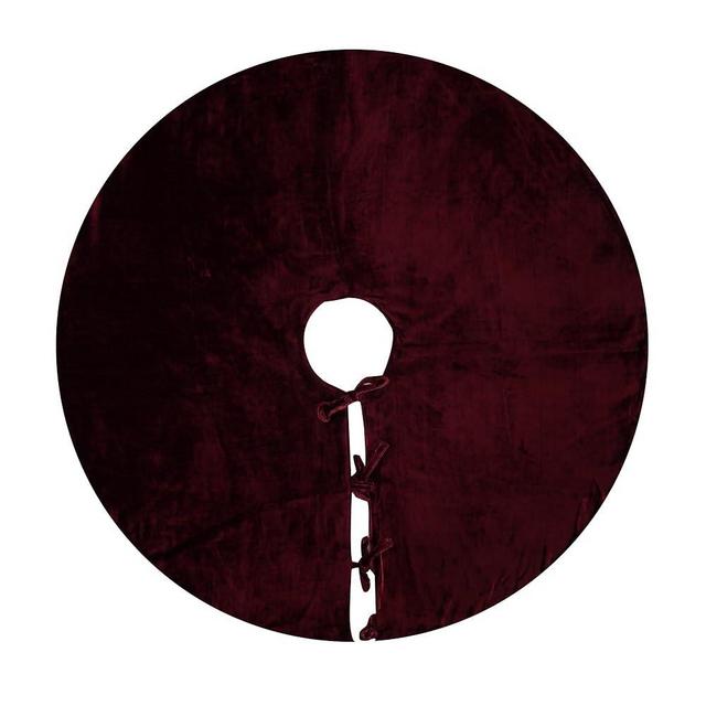 Sophia-Art Christmas Tree Skirt, Luxury Velvet Plush Skirt, Xmas Decoration Holiday Party Décor, Soft Velvet Home Décor Merry Christmas Party Christmas Tree Decorations (Maroon,36 Inch)