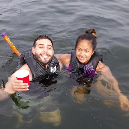Chris's groomsman, Early, took us out on his boat in Lake Washington. (July 2014)