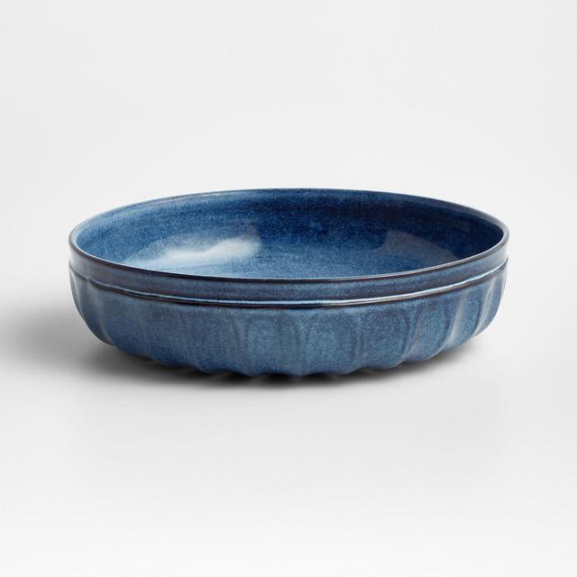 Cove Glazed Indigo Blue Low Bowl