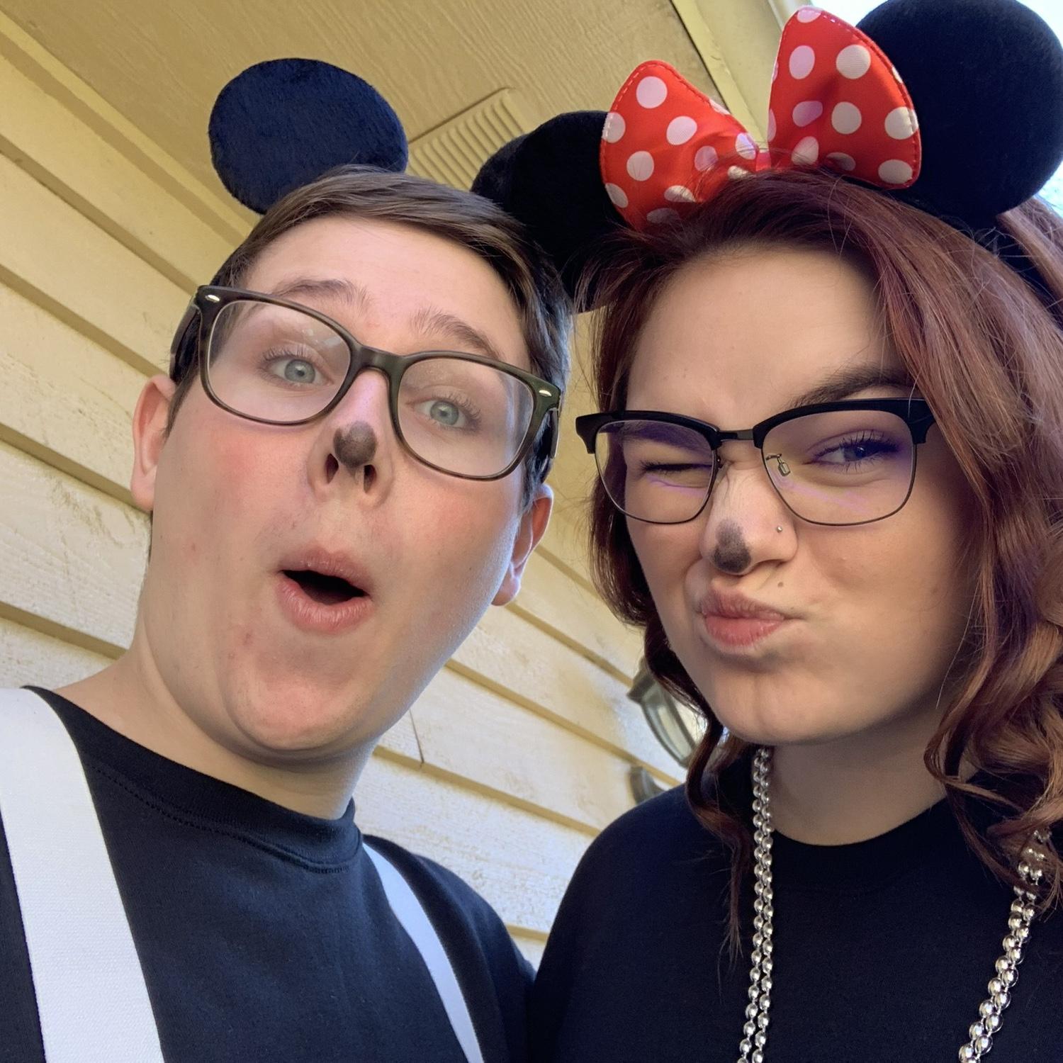 First Halloween together as Minnie and Mickey!