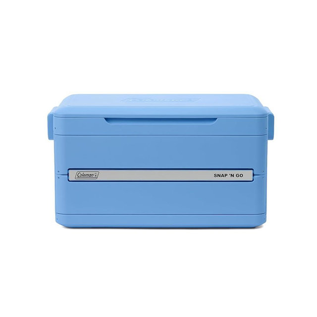 Coleman Snap N Go 55qt Collapsible Hard Cooler, Keeps ice Cold for up to 64 Hours, Holds up to 93 cans, Collapses up to 1/3 its Size, Can Hold up to 200 pounds, Blue Sky
