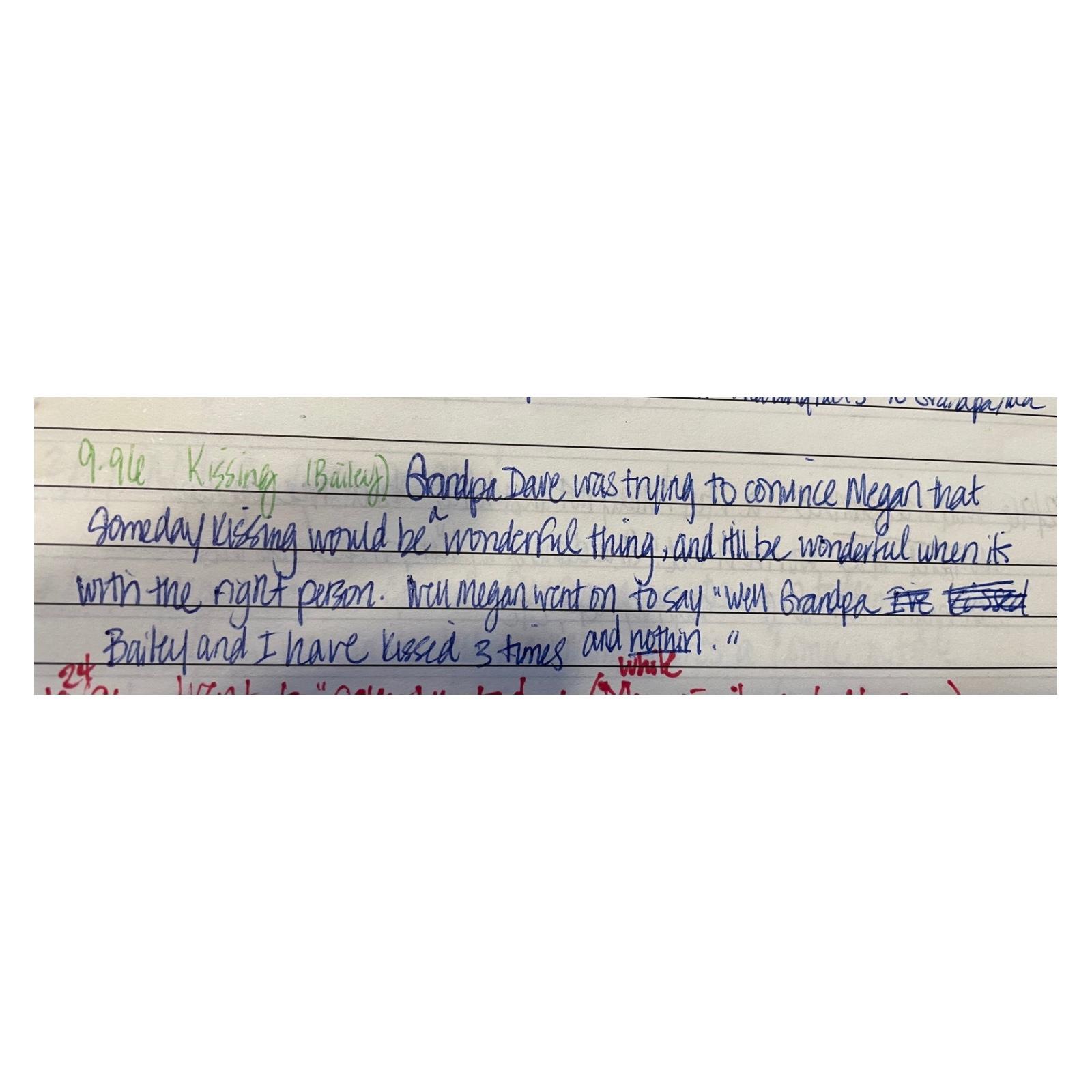 Elise Pavelka's journal entry - 1996