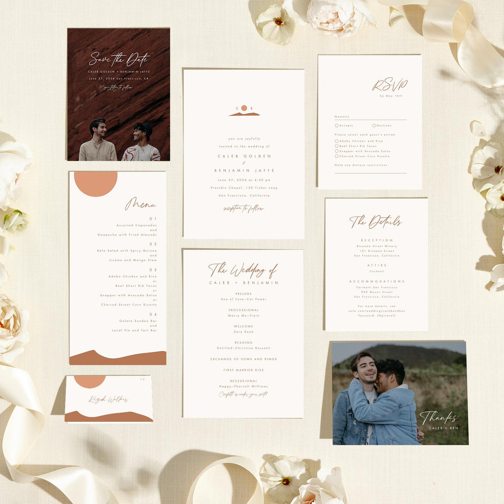 Paloverde Portrait | Off-White | Zola Wedding Invitations