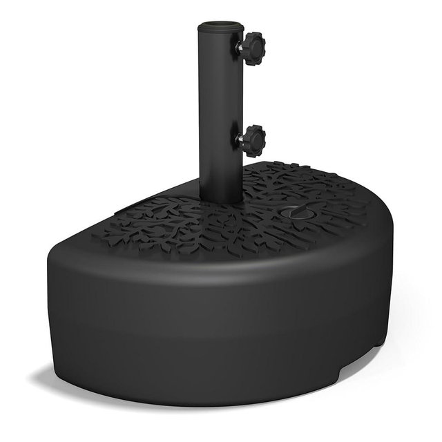 C-Hopetree 73 lb Half Round Heavy Duty Water Fillable Base Stand for Patio Outdoor Wall Umbrella, Black