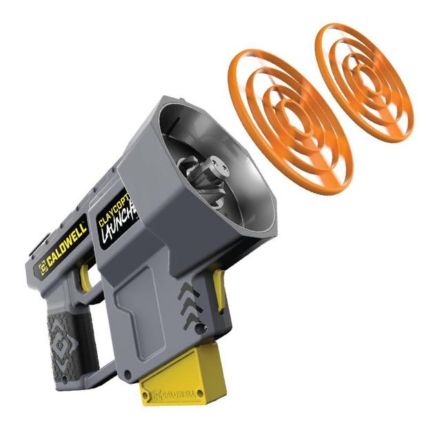 Caldwell ClayCopter Handheld Electric Target Launcher with Rechargeable Battery, Launches Single and Double Targets up to 100 YDS, Variable Speed, for Target Shooting