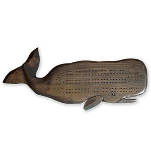 Cribbage board, hand carved as a whale