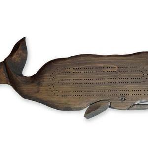 Cribbage board, hand carved as a whale