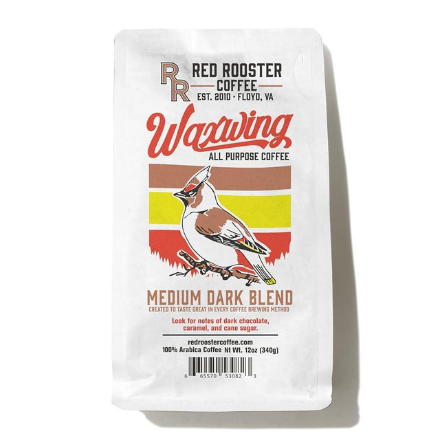 Red Rooster Coffee, Waxwing All-Purpose Blend – Medium-Dark Roast Whole Bean Coffee – Notes of Dark Chocolate, Raspberry & Pistachio – 2LB – Versatile for Espresso & Drip Brewing